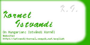 kornel istvandi business card
