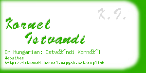 kornel istvandi business card